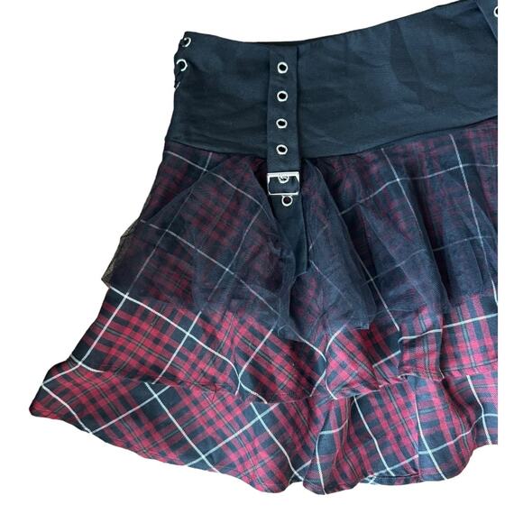 Hot Topic Maroon Plaid Yoke Skirt Plus Size XL - Picture 5 of 11